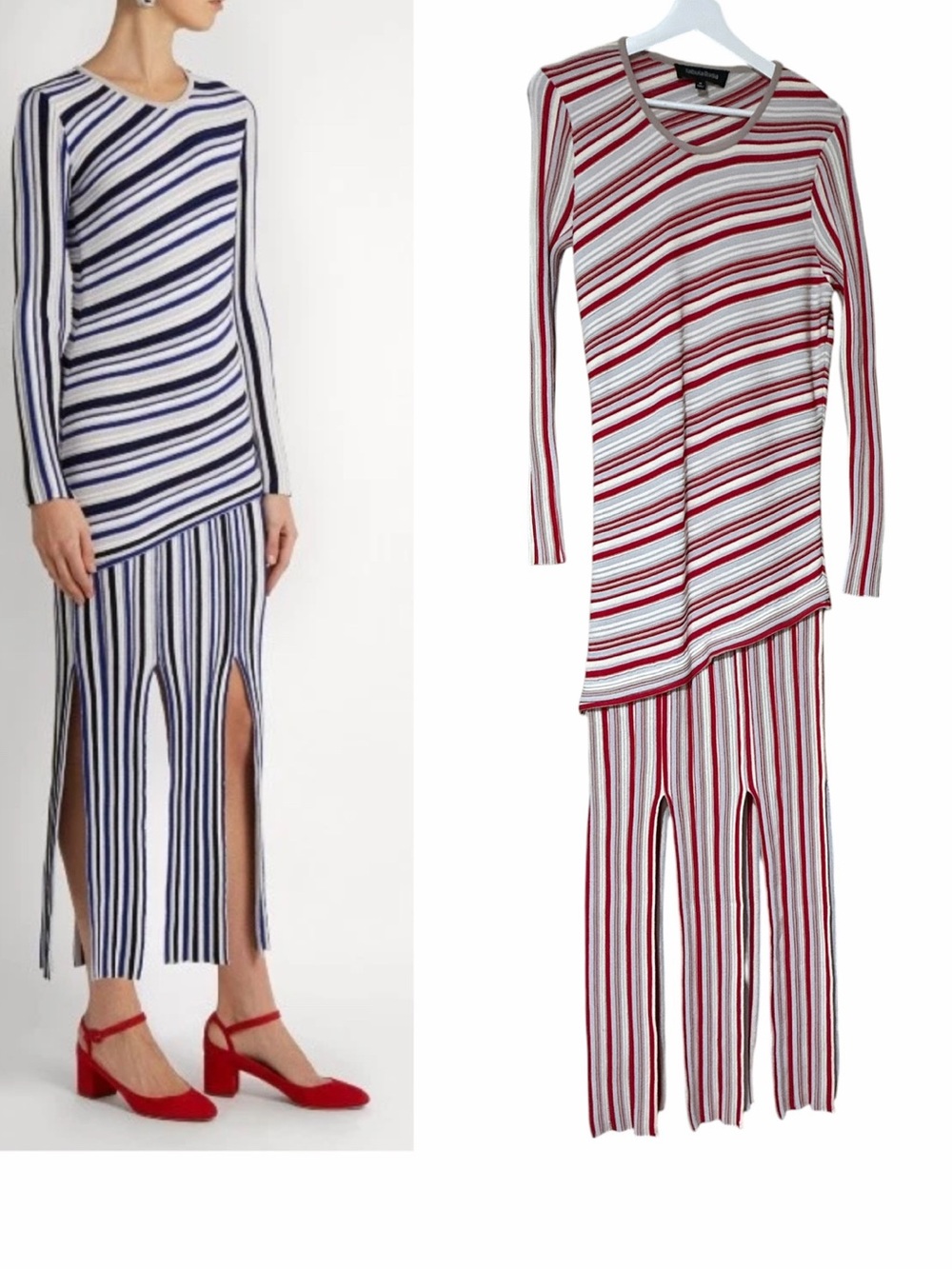 Tabula Rasa Theia Long-Sleeved Striped Knit Dress – Size M